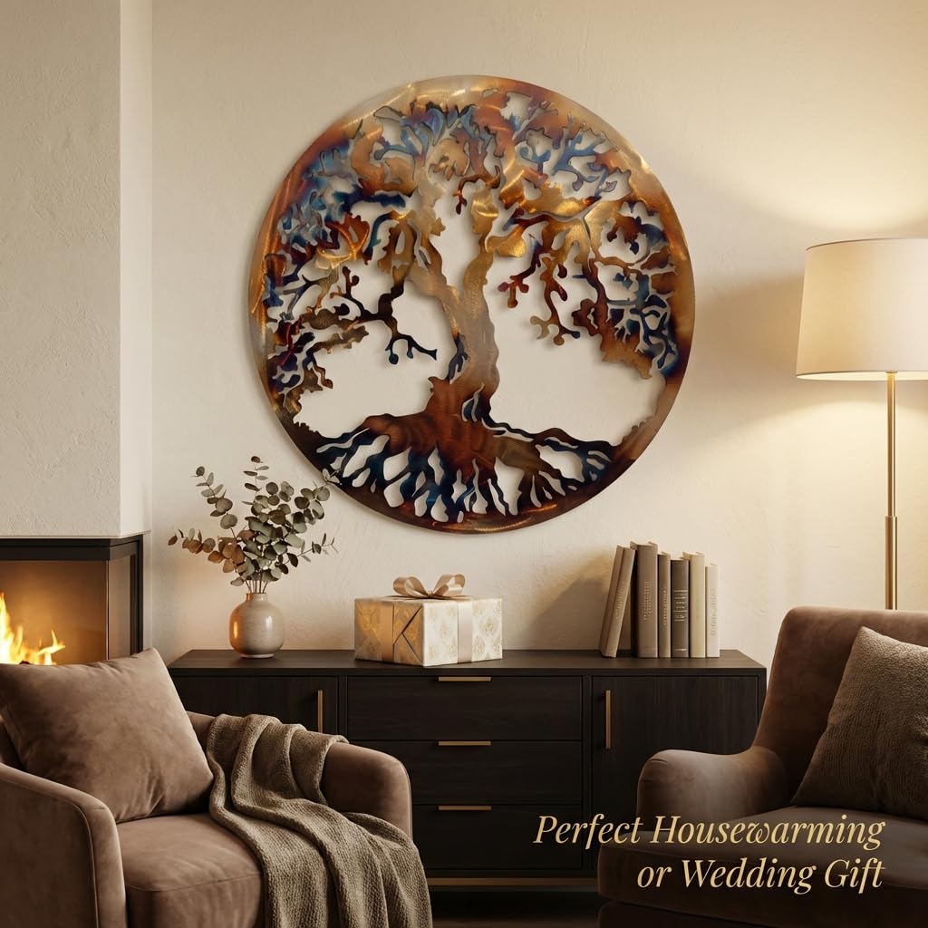 Amazon.com: 36” Tree of Life Metal Wall Art – Large Round
